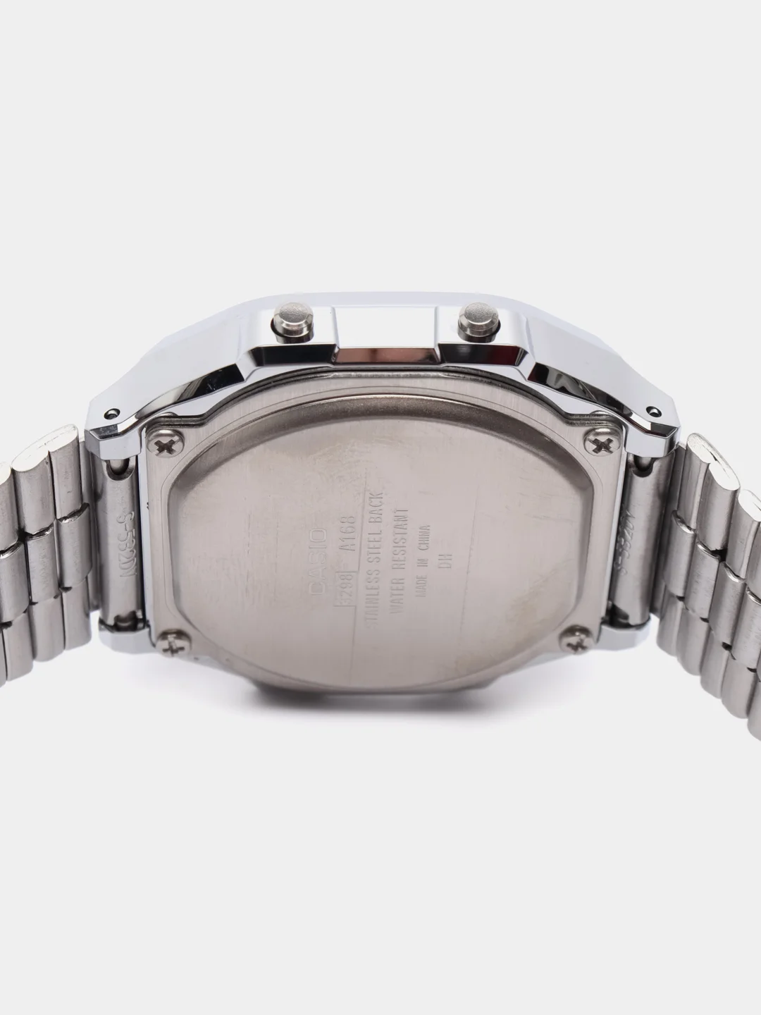 Серебряный часы наручные электронный Casio Vintage A-168