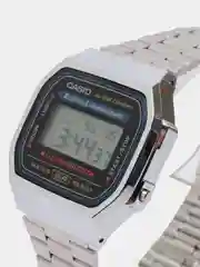 Серебряный часы наручные электронный Casio Vintage A-168