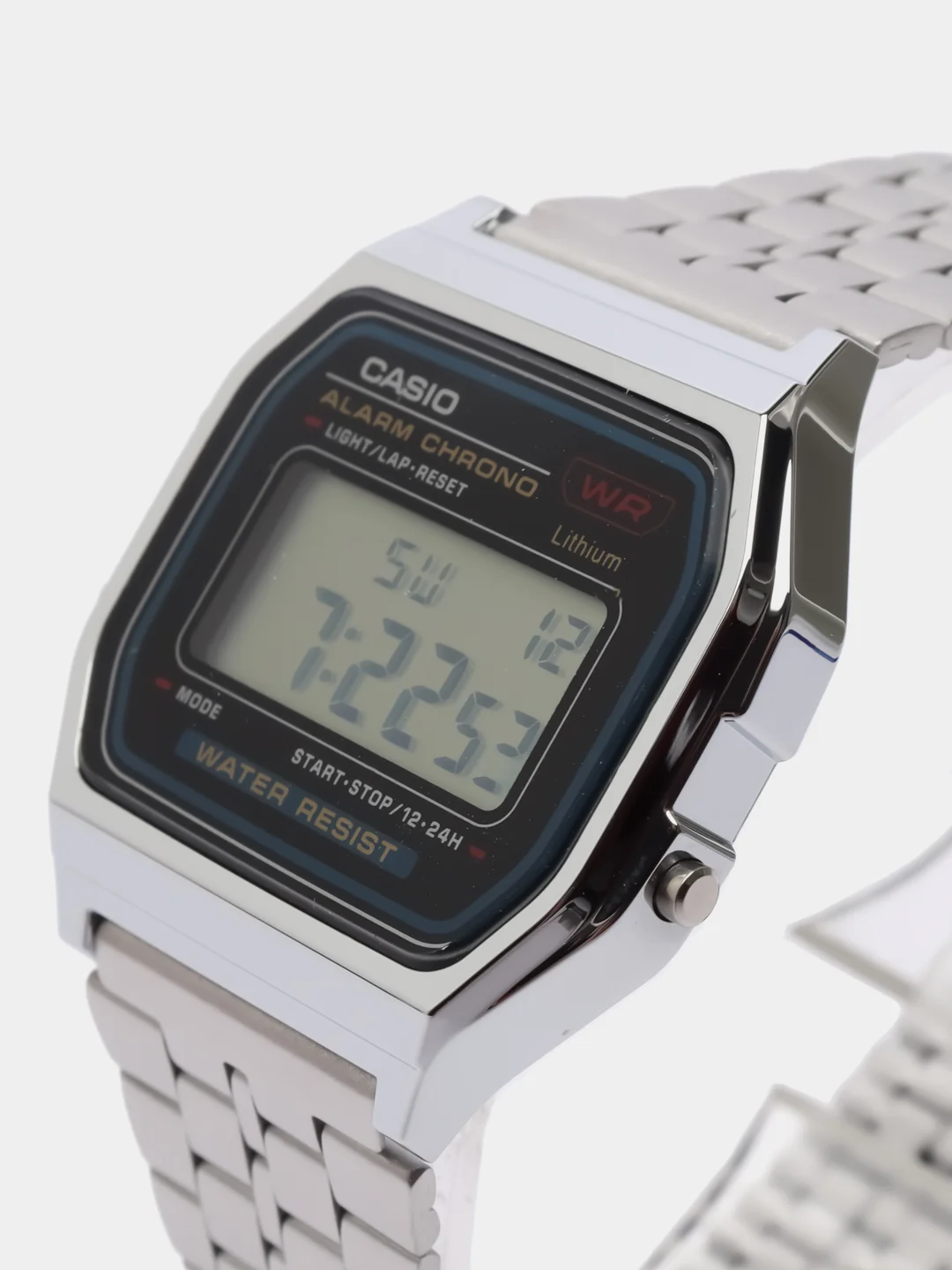 Серый металлик часы наручные электронные Casio Vintage A159W / A158 / A178