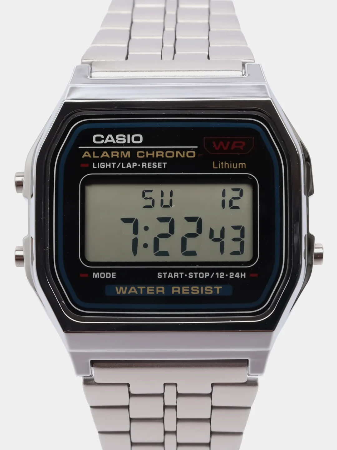 Серый металлик часы наручные электронные Casio Vintage A159W / A158 / A178