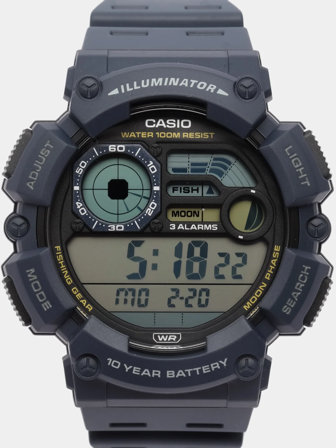 Морской часы наручные электронный Casio Collection WS-1500H / Casio Illuminator AE-1500W