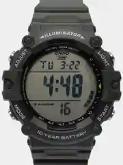 Тёмно-зелёный часы наручные электронный Casio Collection WS-1500H / Casio Illuminator AE-1500W