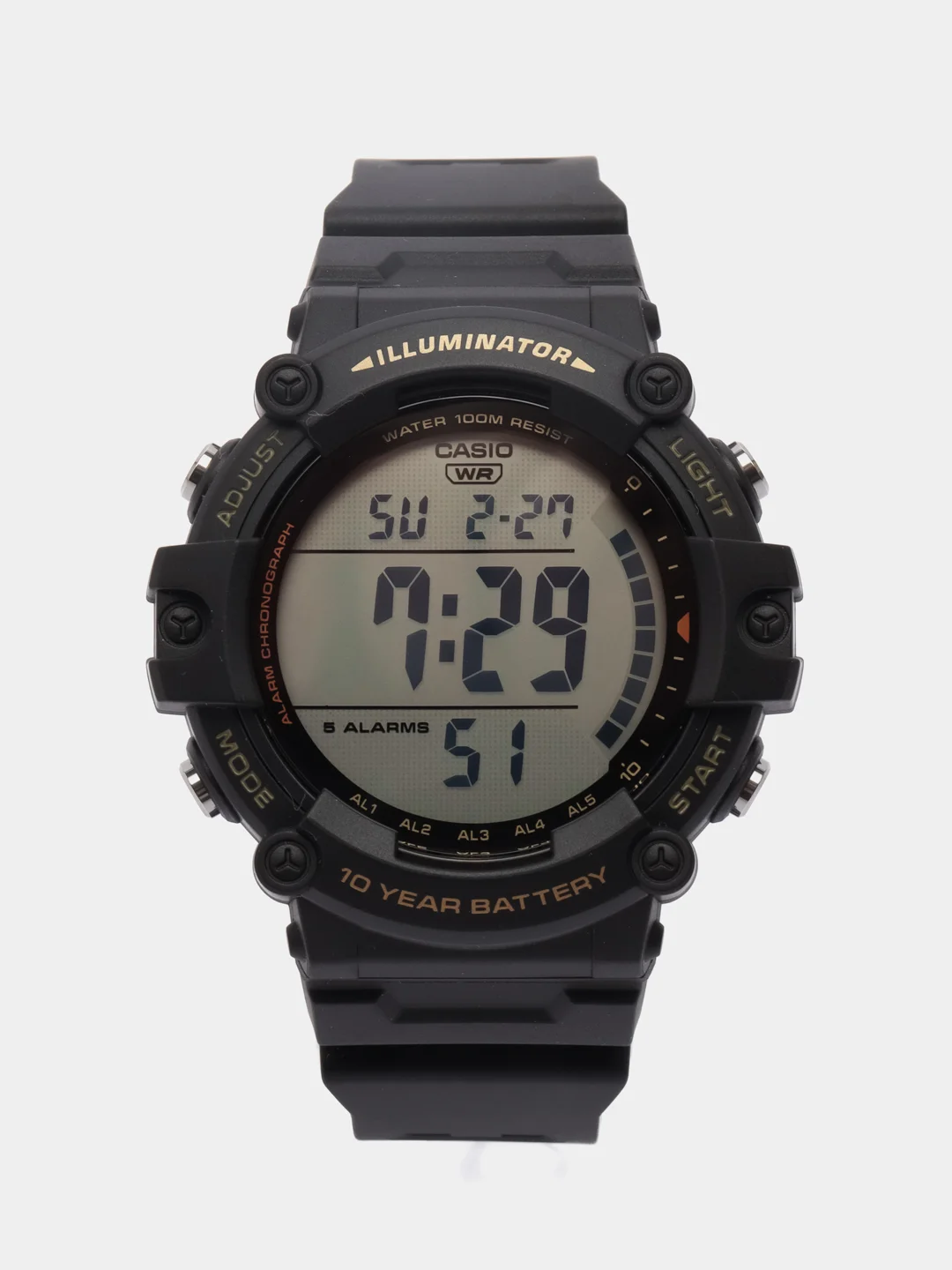 Хром часы наручные электронный Casio Collection WS-1500H / Casio Illuminator AE-1500W