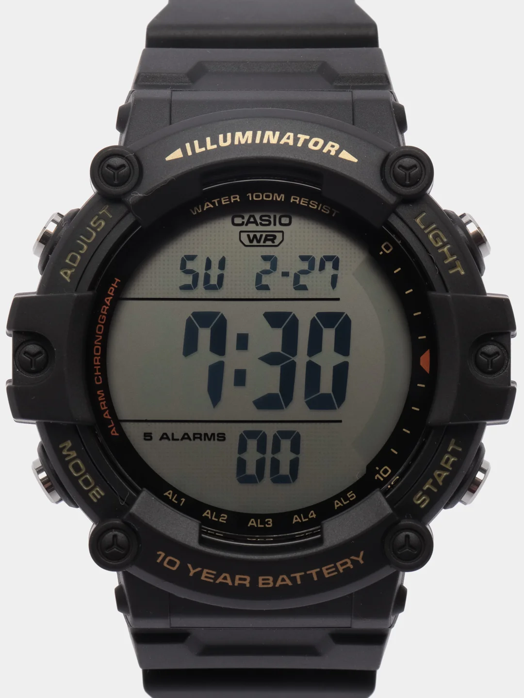 Хром часы наручные электронный Casio Collection WS-1500H / Casio Illuminator AE-1500W