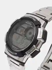 Серебряный часы наручные электронный Casio Illuminator AE-1000W
