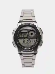 Серебряный часы наручные электронный Casio Illuminator AE-1000W