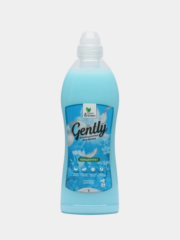 Кондиционер для белья Gently "Утренняя прохлада", концентрат, 1000 мл, Clean&Green