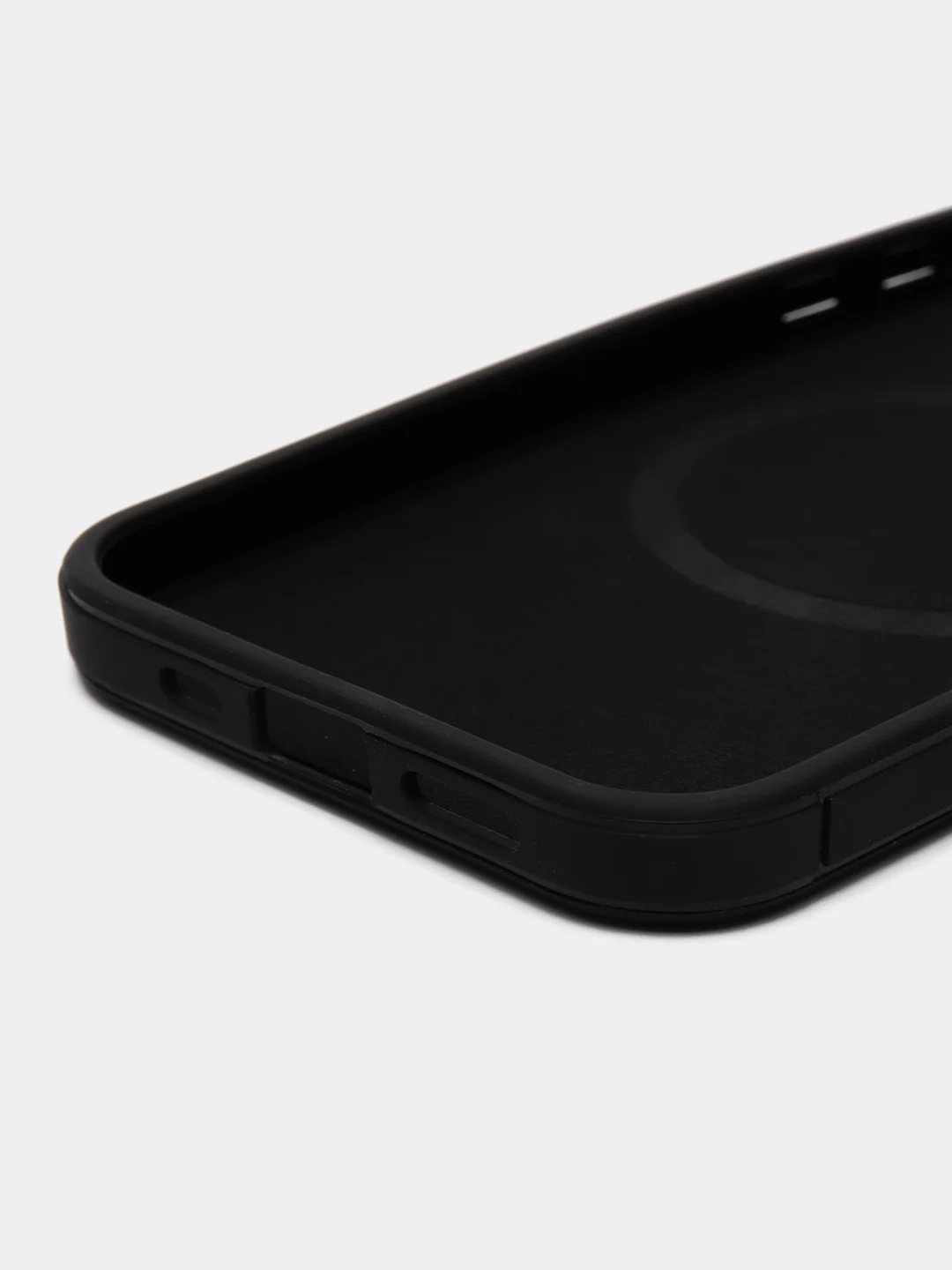 Черный чехол MagSafe (Магсейф) для телефона iPhone (Айфон) 12, 12 Pro, силиконовый