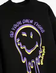Черный свитшот для девочки KOTON Smileyworld