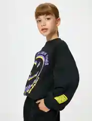 Черный свитшот для девочки KOTON Smileyworld