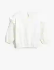 Молочный свитшот для девочки KOTON c принтом LOL