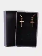 Золотой серьги подвески Xuping Крестики, английский замок, цвет золотой унисекс мужские женские