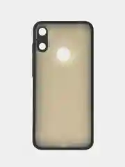 Черный чехол Honor 8A / 8A Prime / Huawei Y6 2019 / Y6 Prime 2019 матовый с цветными кнопками