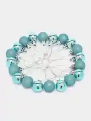 Голубой набор новогодних шаров из пластика, d 2,1 см, 20 штук