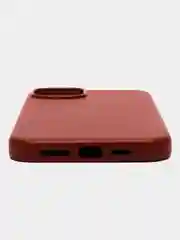 Коралловый кожаный чехол с MagSafe и анимацией подключения для iPhone 15