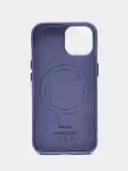 Лавандовый кожаный чехол с MagSafe и анимацией подключения для iPhone 15