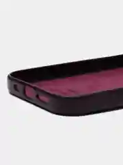 Тёмно-бордовый кожаный чехол с MagSafe и анимацией подключения для iPhone 15