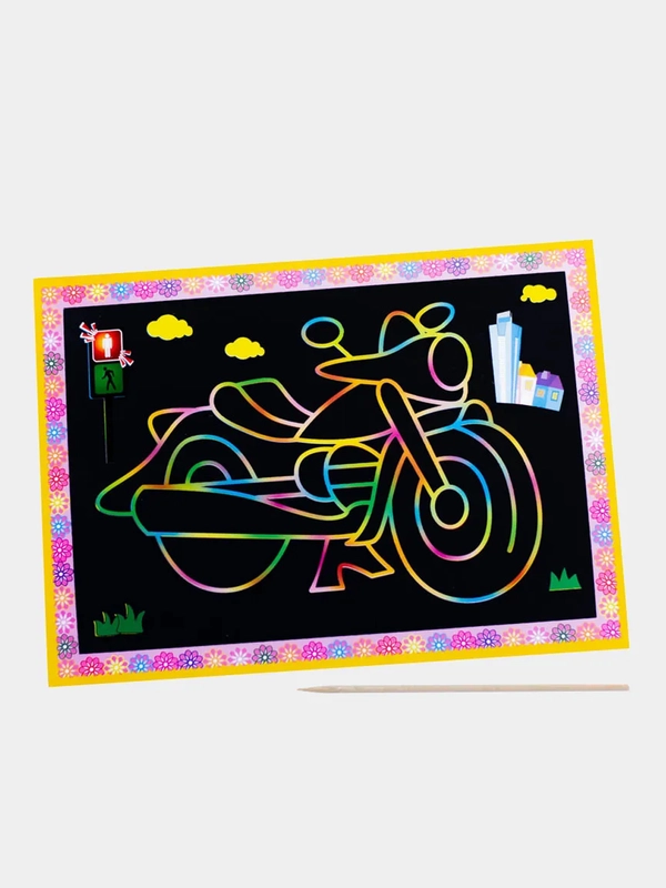 Раскраска-царапка большая, 19*26 см