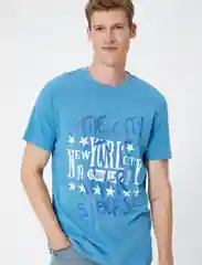 Синий футболка мужская Koton трикотажная