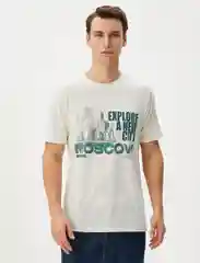 Бежевый футболка мужская Koton трикотажная