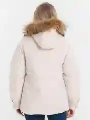 Кремовый парка женская, зимняя, с мехом