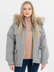 Мятный парка женская, зимняя, с мехом