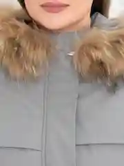 Ледяной парка женская, зимняя, с мехом