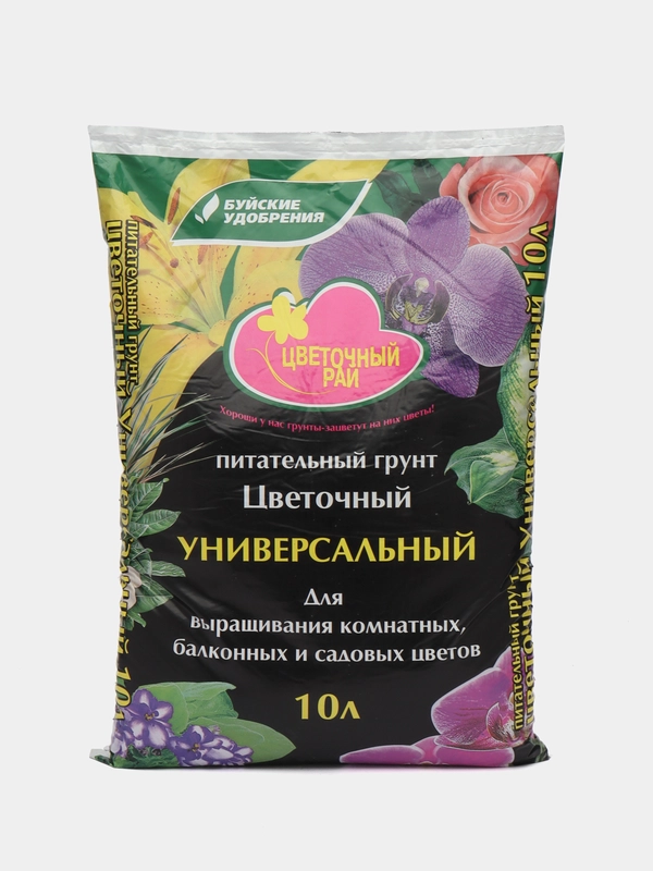 Торфогрунт "Цветочный рай", универсальный, 10 л "БХЗ"