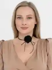 Угольный чокер цветок на шею, украшение на шею сердце, чокер сердце, кулон в форме сердца, подвеска
