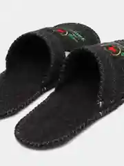 Угольный тапочки банные с вышивкой