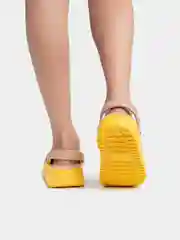 Желтый сабо женские с джибитсами, тапочки