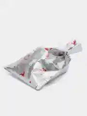 Серый пакет-мешок подарочный, новогодний, с завязками, 3, 5 штук в комплекте