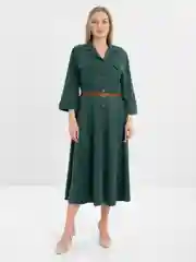 Тёмно-зелёный платье женское из турецкого микровельвета, большие размеры 48-54