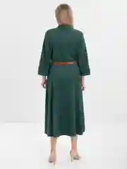 Тёмно-зелёный платье женское из турецкого микровельвета, большие размеры 48-54