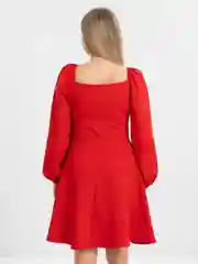 Красный платье женское, короткое, с расклешенной юбкой, вечернее
