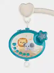 Синий игрушка-карусель для новорожденных КАРТОФАН, мобиль детский в кроватку музыкальный/дерево