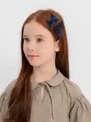 Темно-синий заколки-бантики на зажиме, 2 штуки