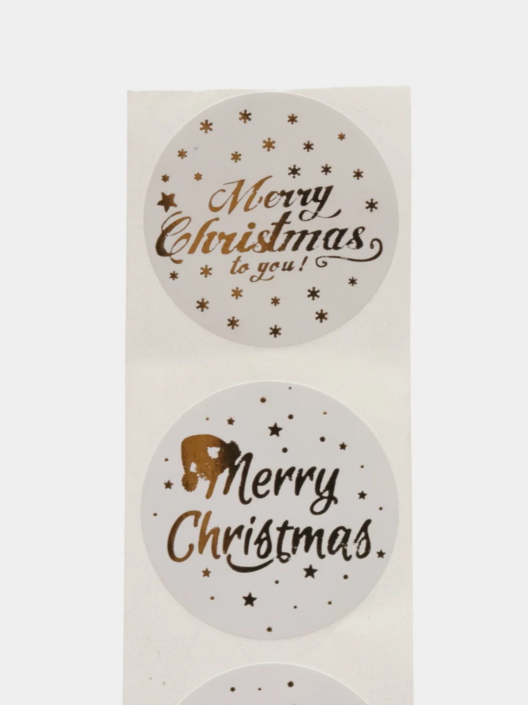 Белый наклейки новогодние, в рулоне Merry Christmas, 500 штук, 2.5 см