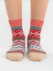 Оранжевый носки шерстяные, новогодние, зимние, женские