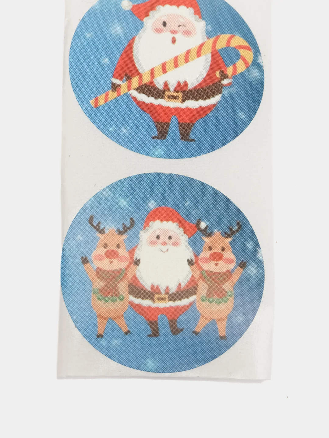 Бежевый наклейки новогодние, в рулоне Merry Christmas, 500 штук, 2.5 см