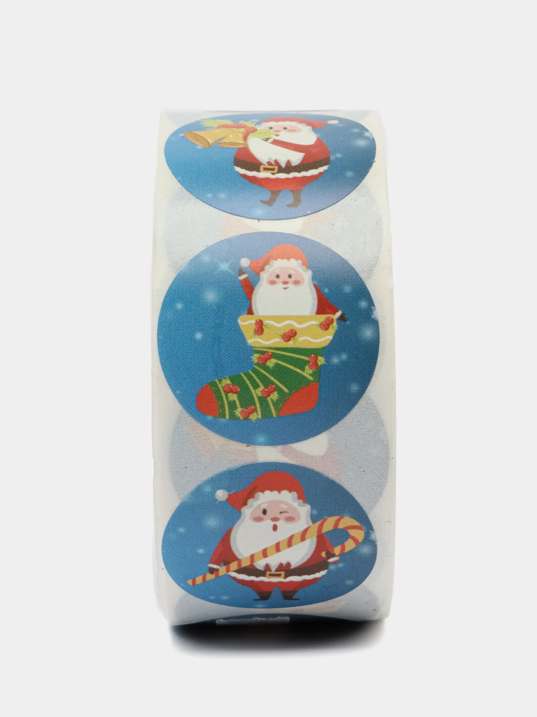 Бежевый наклейки новогодние, в рулоне Merry Christmas, 500 штук, 2.5 см
