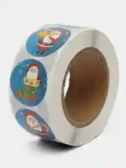 Бежевый наклейки новогодние, в рулоне Merry Christmas, 500 штук, 2.5 см