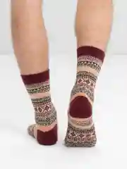 Багровый носки шерстяные, новогодние, зимние, мужские