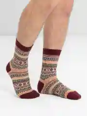 Багровый носки шерстяные, новогодние, зимние, мужские
