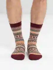 Багровый носки шерстяные, новогодние, зимние, мужские