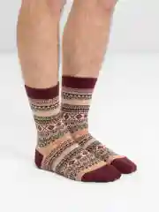 Багровый носки шерстяные, новогодние, зимние, мужские