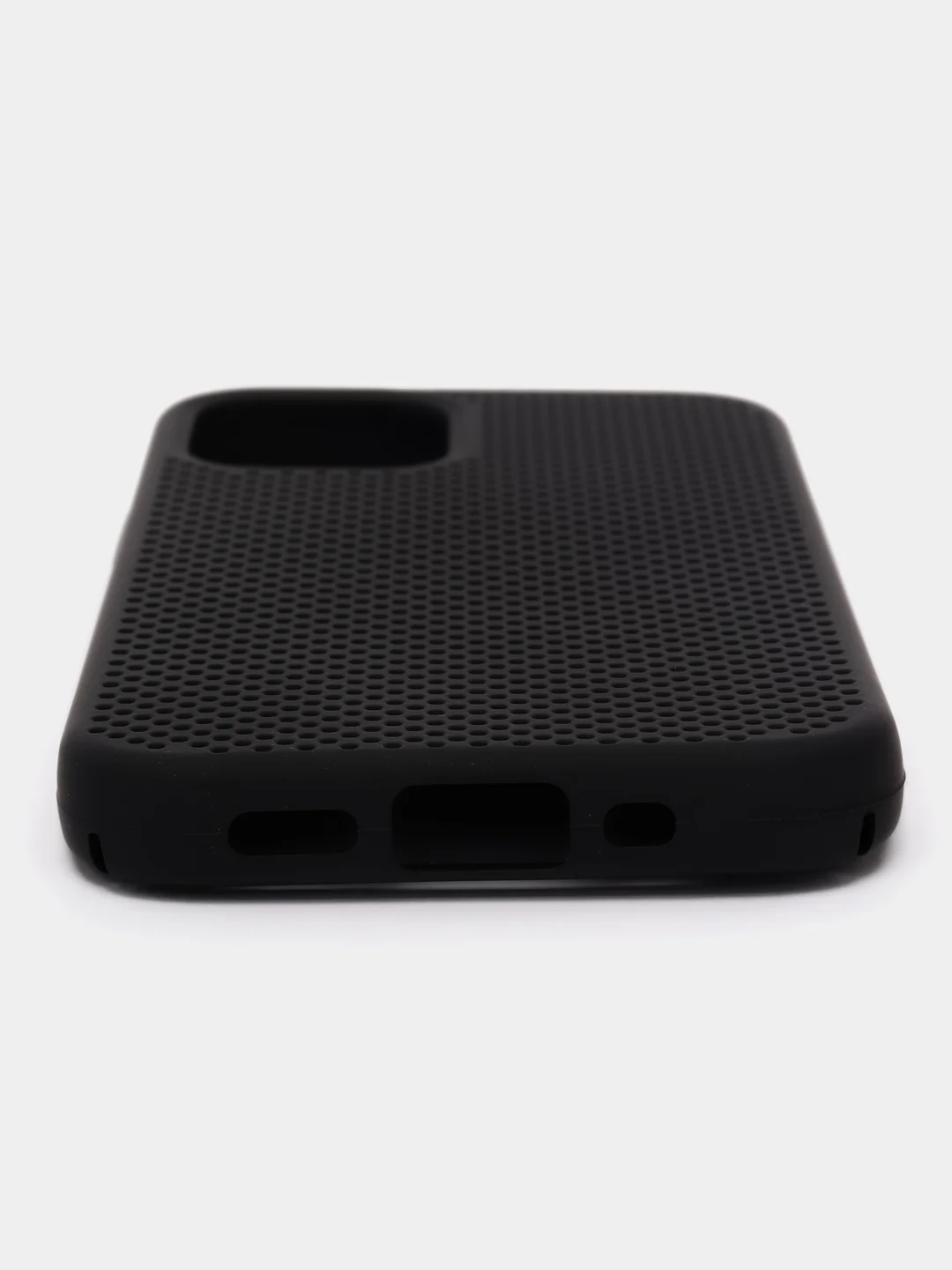 Черный чехол Накладка с перфорацией для iPhone XR / 11 / 11 Pro / 11 Pro Max / 12 / 12Pro / 12mini / 12 Pro Max