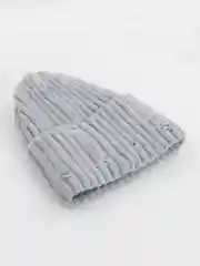 Серый женская шапка бини рваная, с флисом, зима