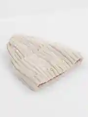 Кремовый женская шапка бини рваная, с флисом, зима
