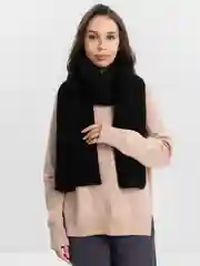 Черный шарф зимний, вязаный, унисекс